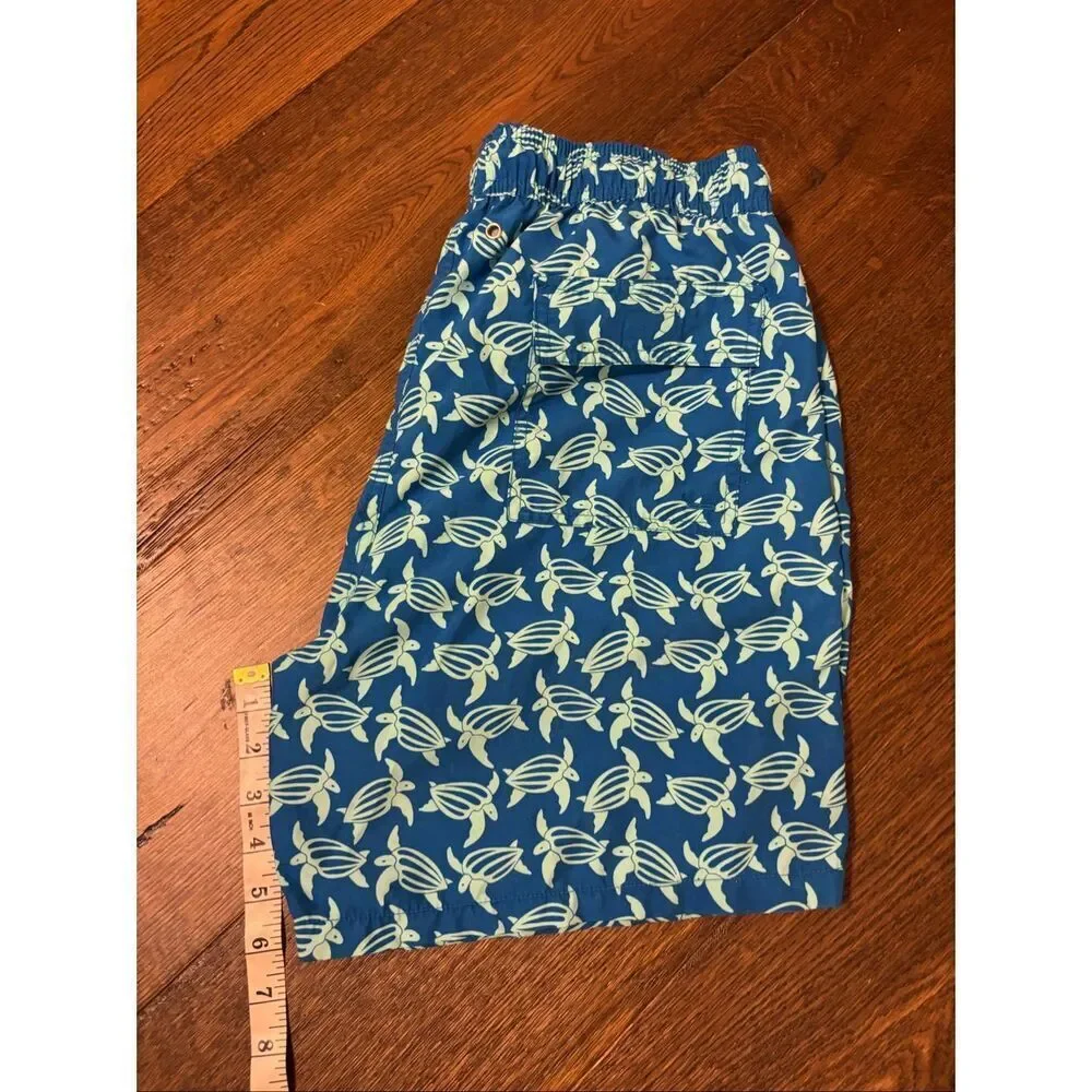 Tom & Teddy sea turtle blue swim trunks L